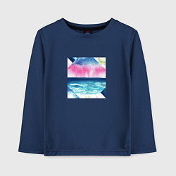 Лонгслив хлопковый детский Абстрактное море закат рассвет, цвет: тёмно-синий