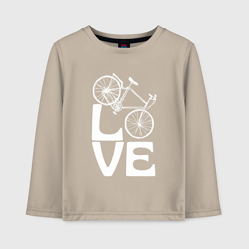 Детский лонгслив Любовь велосипедиста / Миндальный – фото 1