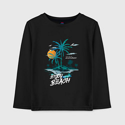 Лонгслив хлопковый детский Enjoy to the beach, цвет: черный