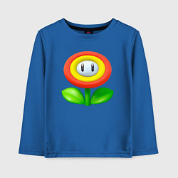 Лонгслив хлопковый детский Цветок Марио, цвет: синий