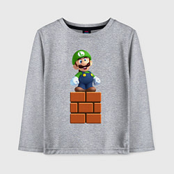 Лонгслив хлопковый детский Маленький Луиджи, цвет: меланж