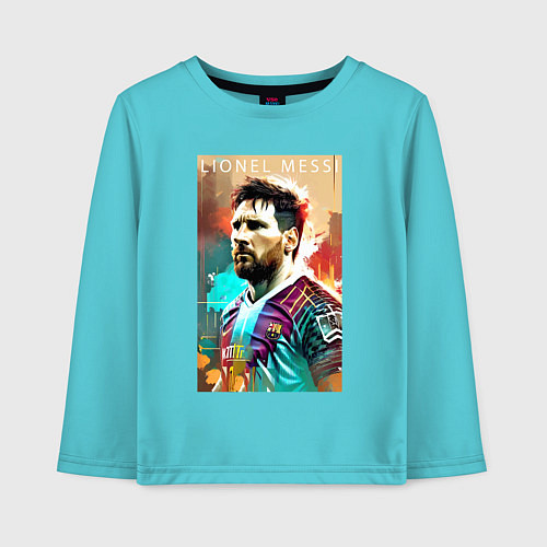 Детский лонгслив Lionel Messi - football - striker / Бирюзовый – фото 1