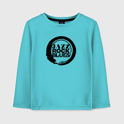 Лонгслив хлопковый детский Jazz rock blues 1, цвет: бирюзовый