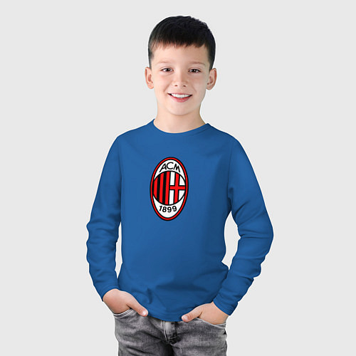 Детский лонгслив Футбольный клуб Milan / Синий – фото 3