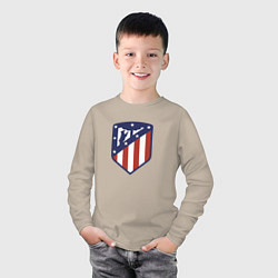 Лонгслив хлопковый детский Atletico Madrid FC, цвет: миндальный — фото 2