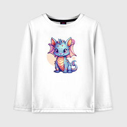 Лонгслив хлопковый детский Cute dragon cat, цвет: белый