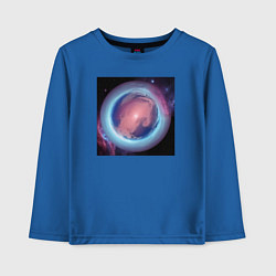 Лонгслив хлопковый детский Планета из космоса, цвет: синий