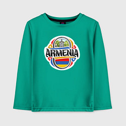 Лонгслив хлопковый детский Adventure Armenia, цвет: зеленый