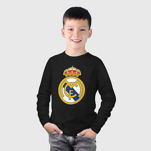 Детский лонгслив Real madrid fc sport / Черный – фото 3