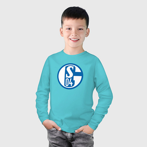 Детский лонгслив Schalke 04 fc club / Бирюзовый – фото 3