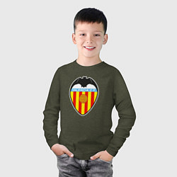 Лонгслив хлопковый детский Valencia fc sport, цвет: меланж-хаки — фото 2