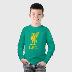 Лонгслив хлопковый детский Liverpool sport fc, цвет: зеленый — фото 2