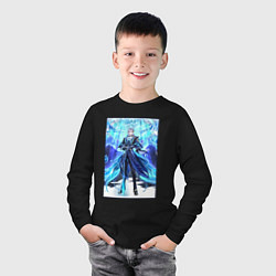 Лонгслив хлопковый детский Невиллет из Геншин Импакт, цвет: черный — фото 2