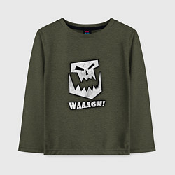 Лонгслив хлопковый детский Waaagh, цвет: меланж-хаки