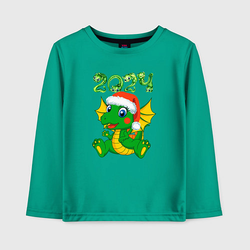 Детский лонгслив Дракончик 20204 / Зеленый – фото 1
