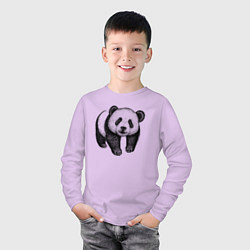 Лонгслив хлопковый детский Панда милая, цвет: лаванда — фото 2