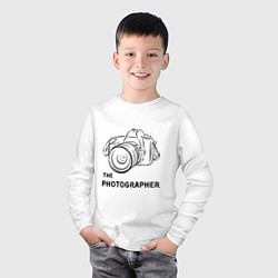 Лонгслив хлопковый детский Я фотограф с камерой, цвет: белый — фото 2