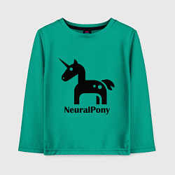 Лонгслив хлопковый детский Neural Pony, цвет: зеленый