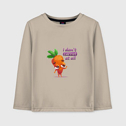 Лонгслив хлопковый детский Морковка которой все равно, цвет: миндальный