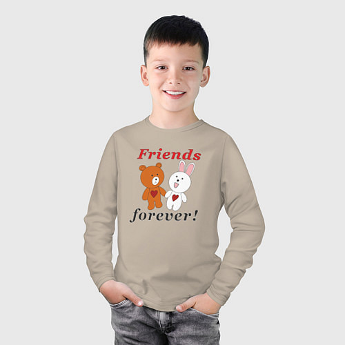 Детский лонгслив Friends forever / Миндальный – фото 3