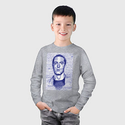 Лонгслив хлопковый детский Text eminem, цвет: меланж — фото 2