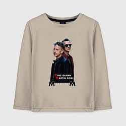 Лонгслив хлопковый детский Depeche Mode - Dave and Martin Memento Mori, цвет: миндальный