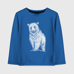 Лонгслив хлопковый детский Медведь на горе, цвет: синий