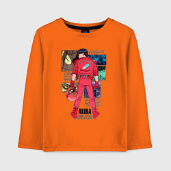 Лонгслив хлопковый детский Канеда из аниме акира, цвет: оранжевый