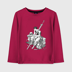 Лонгслив хлопковый детский Берсерк манга и аниме, цвет: маджента
