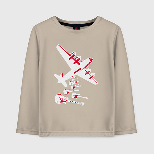 Детский лонгслив Гитары с неба / Миндальный – фото 1