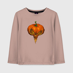 Лонгслив хлопковый детский Halloween pumpkin, цвет: пыльно-розовый