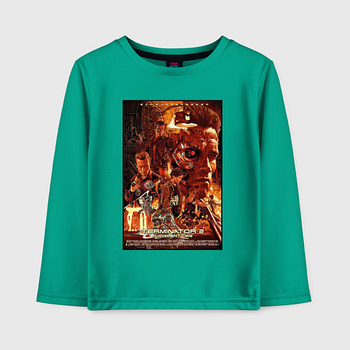 Детский лонгслив T2 - judgment day / Зеленый – фото 1