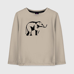 Лонгслив хлопковый детский Слон в профиль, цвет: миндальный