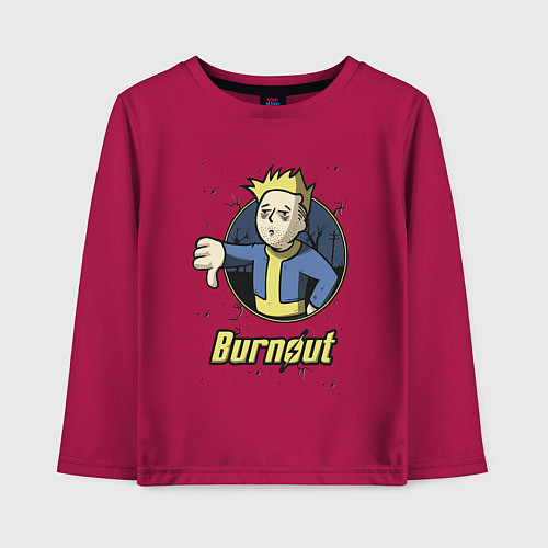 Детский лонгслив Burnout - vault boy / Маджента – фото 1