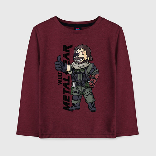 Детский лонгслив Vault - Snake solid / Меланж-бордовый – фото 1