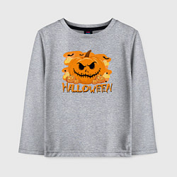 Лонгслив хлопковый детский Orange holiday halloween, цвет: меланж