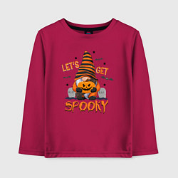 Лонгслив хлопковый детский Lets get spooky, цвет: маджента