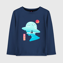 Лонгслив хлопковый детский One Piece Луффи в шляпе, цвет: тёмно-синий