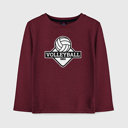 Лонгслив хлопковый детский Volleyball club, цвет: меланж-бордовый