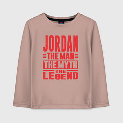 Лонгслив хлопковый детский Джордан легенда, цвет: пыльно-розовый