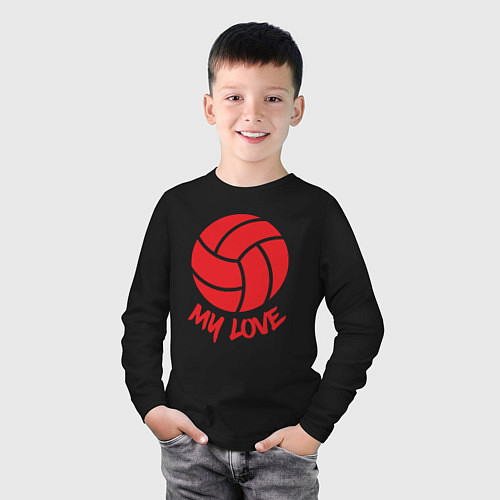Детский лонгслив Volleyball my love / Черный – фото 3