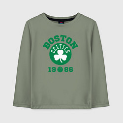 Лонгслив хлопковый детский Boston Celtics 1986, цвет: авокадо