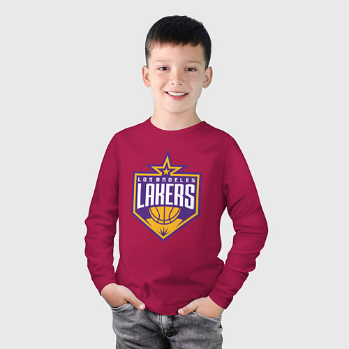 Детский лонгслив Los Angelas Lakers star / Маджента – фото 3