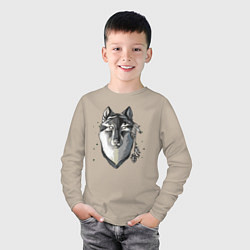 Лонгслив хлопковый детский Ghost Wolf, цвет: миндальный — фото 2