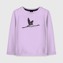 Лонгслив хлопковый детский Фламинго летит, цвет: лаванда