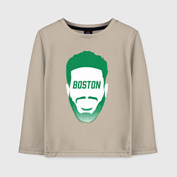 Лонгслив хлопковый детский Boston Tatum, цвет: миндальный