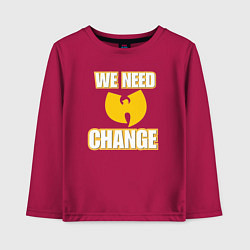 Лонгслив хлопковый детский We need change, цвет: маджента