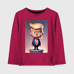 Лонгслив хлопковый детский Мультяшный Дональд Трамп - нейросеть, цвет: маджента