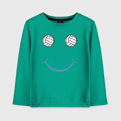 Детский лонгслив Волейбольный позитив / Зеленый – фото 1