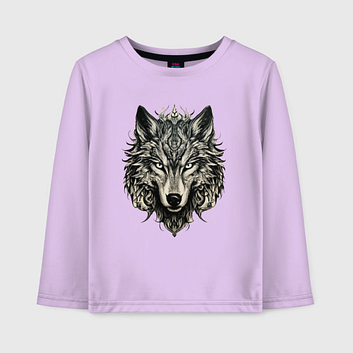 Детский лонгслив Племенной волк / Лаванда – фото 1